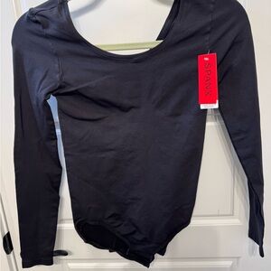 SPANX Black Long Sleeve Bodysuit